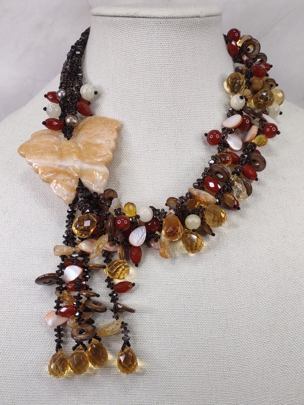 Artisan Crafted "Butterfly Cascade" Gemstone Necklace